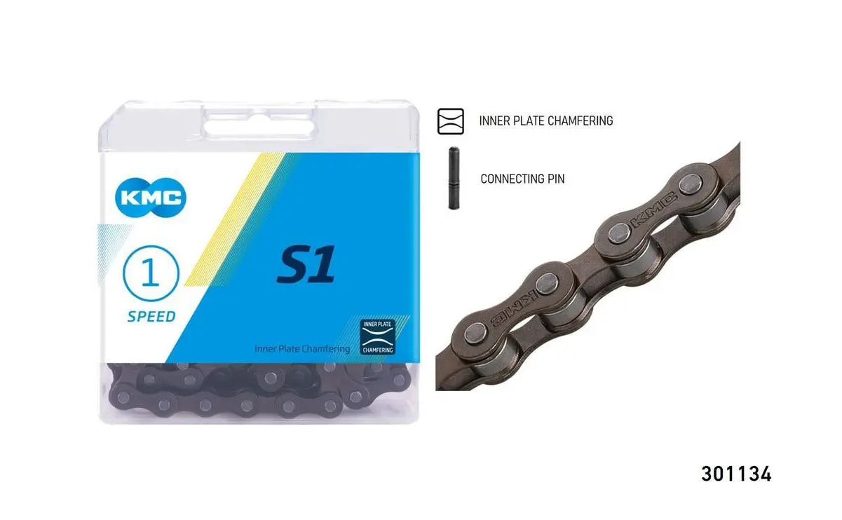 Cadena KMC 1 Velocidad 1/2x1/8 112L Pin Marrón